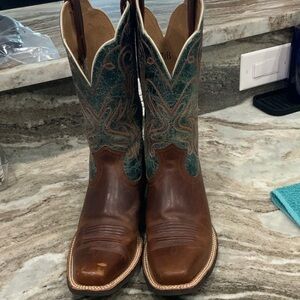 Ariat Brown and Teal Heeled Boots